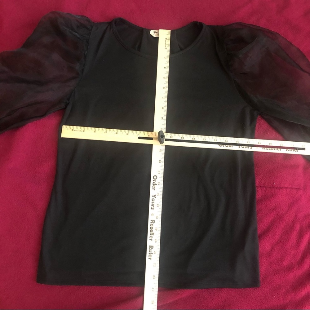 Smoke & Mirrors Women Black Long Sleeve Blouse Sheer Goth XL* - Picture 8 of 8